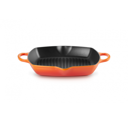 Gril carré profond en fonte émaillée 30cm Volcanique  Le Creuset