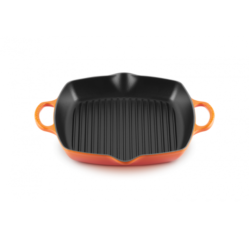 Gril carré profond en fonte émaillée 30cm Volcanique  Le Creuset