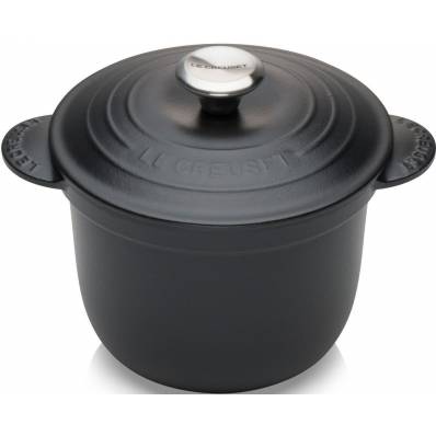 Cocotte Every en fonte émaillée avec couvercle intérieur en céramique 18cm 2l Noir Mat 