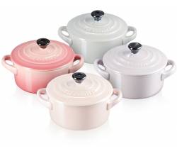 Mini Stoofpannen Set van 4 Metallics Pastelkleuren in Aardewerk 10cm 0,25l Le Creuset