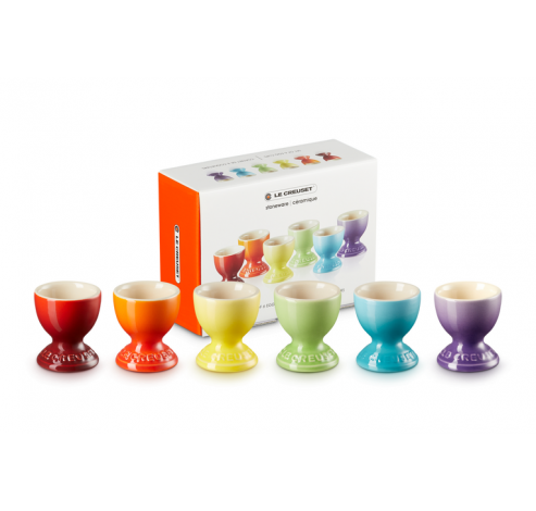 Set de 6 coquetiers Arc-en-ciel en céramique 6cm 0,04l  Le Creuset