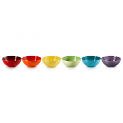 Ontbijtkommetjes Rainbow Set van 6 in Aardewerk 16cm 0,65L 