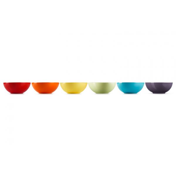 Ontbijtkommetjes Rainbow Set van 6 in Aardewerk 16cm 0,65L 