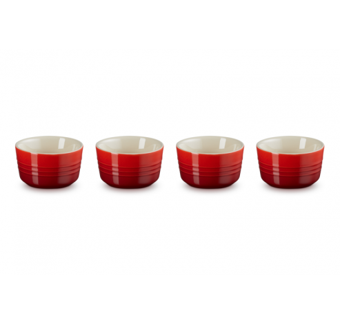 Ramekins Set van 4 in Aardewerk 8cm 0,1l Kersenrood  Le Creuset