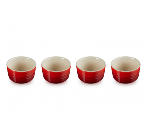 Set de 4 mini ramequins en céramique 8cm 0,1l Cerise  Le Creuset