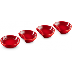 Le Creuset Aardewerken set van 4 sausschaaltjes Kersenrood 