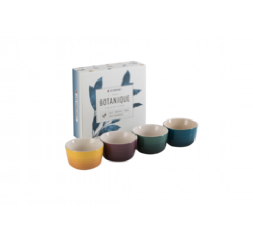 Aardewerken set van 4 Mini-ramekins 100ml in Deep Teal, Artichout, Fig en Nectar  Le Creuset