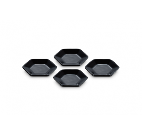 Hexagon serveerschaaltjes Ebbenzwart (4 stuks)  Le Creuset