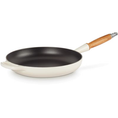 Poêle Signature en fonte émaillée avec manche en bois 28cm 2,6l Meringue  Le Creuset