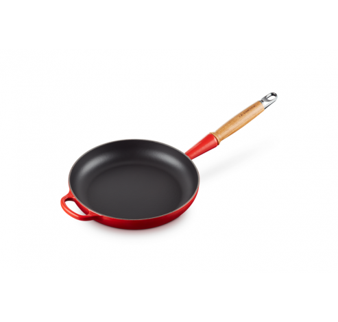 Poêle Signature en fonte émaillée avec manche en bois 28cm 2,6l Cerise  Le Creuset