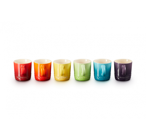 Set de 6 tasses à cappuccino Arc-en-ciel en céramique 0,2l  Le Creuset