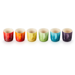 Le Creuset Set de 6 tasses à cappuccino Arc-en-ciel en céramique 0,2l 