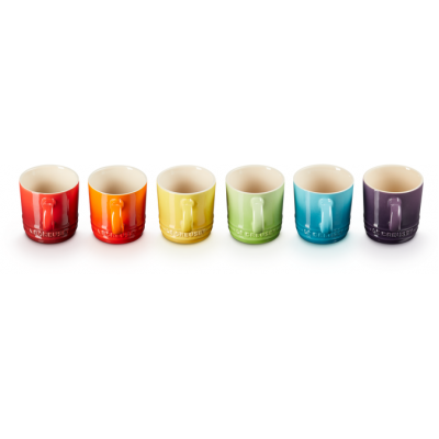 Koffietassen Rainbow Set van 6 in Aardewerk 0,2l  Le Creuset