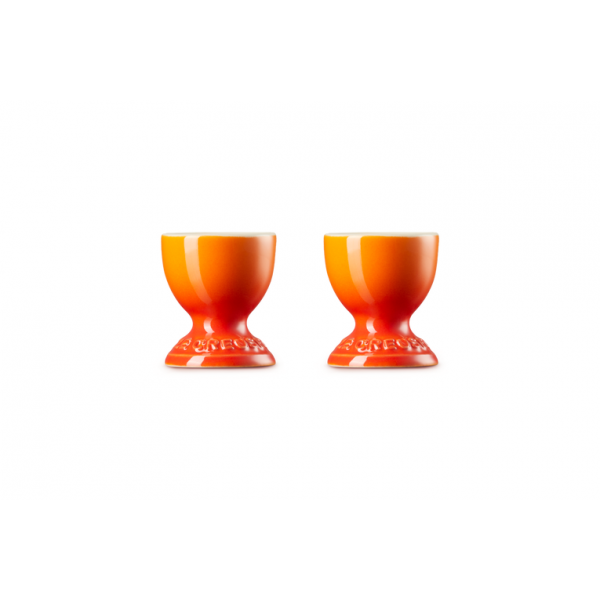 Eierdopjes Set van 2 in Aardewerk 6cm 0,04l Oranjerood 