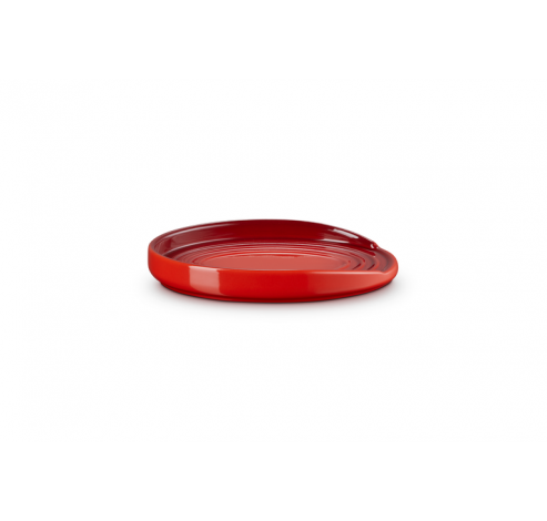 Porte Cuillère Ovale en Faïence Rouge Cerise  Le Creuset