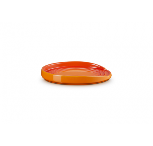 Porte Cuillère Ovale en Faïence Orange Rouge  Le Creuset