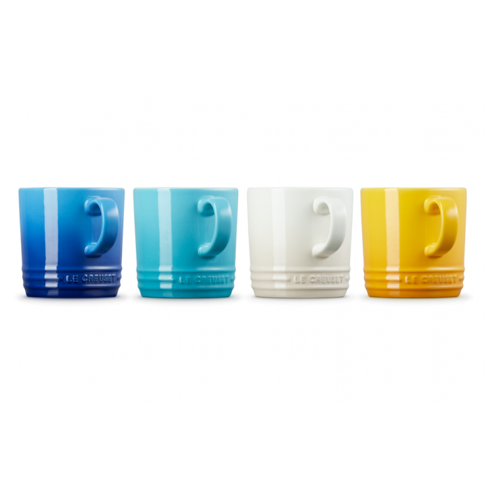 Le Creuset Mokken en Bekers Mokken Set van 4 Riviera in Aardewerk 0,35l
