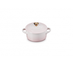 Aardewerken Mini-Stoofpan Met Hartvormige Knop 10cm 0,25l Shell Pink Le Creuset