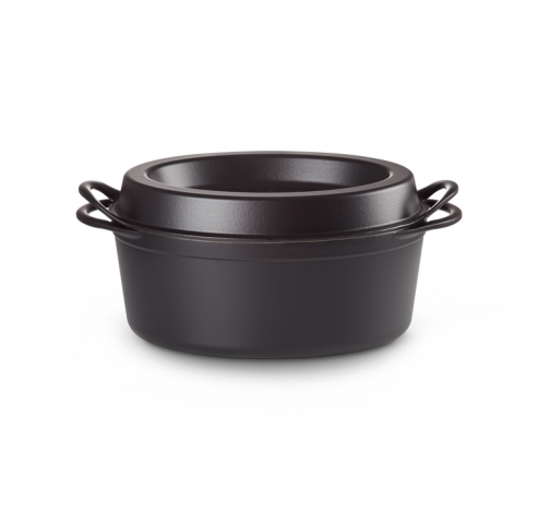 Doufeu® Ovaal in Geëmailleerd Gietijzer 32cm 7,2l Mat Zwart  Le Creuset