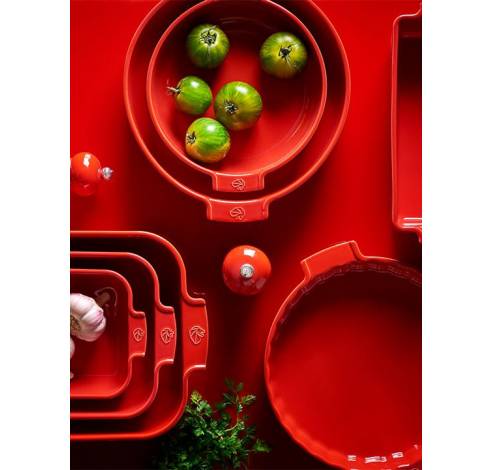 Appolia Plat four céramique ovale 40 cm rouge  Peugeot