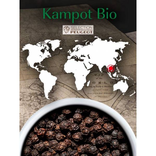 Kampot Bio Biologische zwarte peper uit Cambodja, 60 g - 3 vershoudzakjes van 20 g 