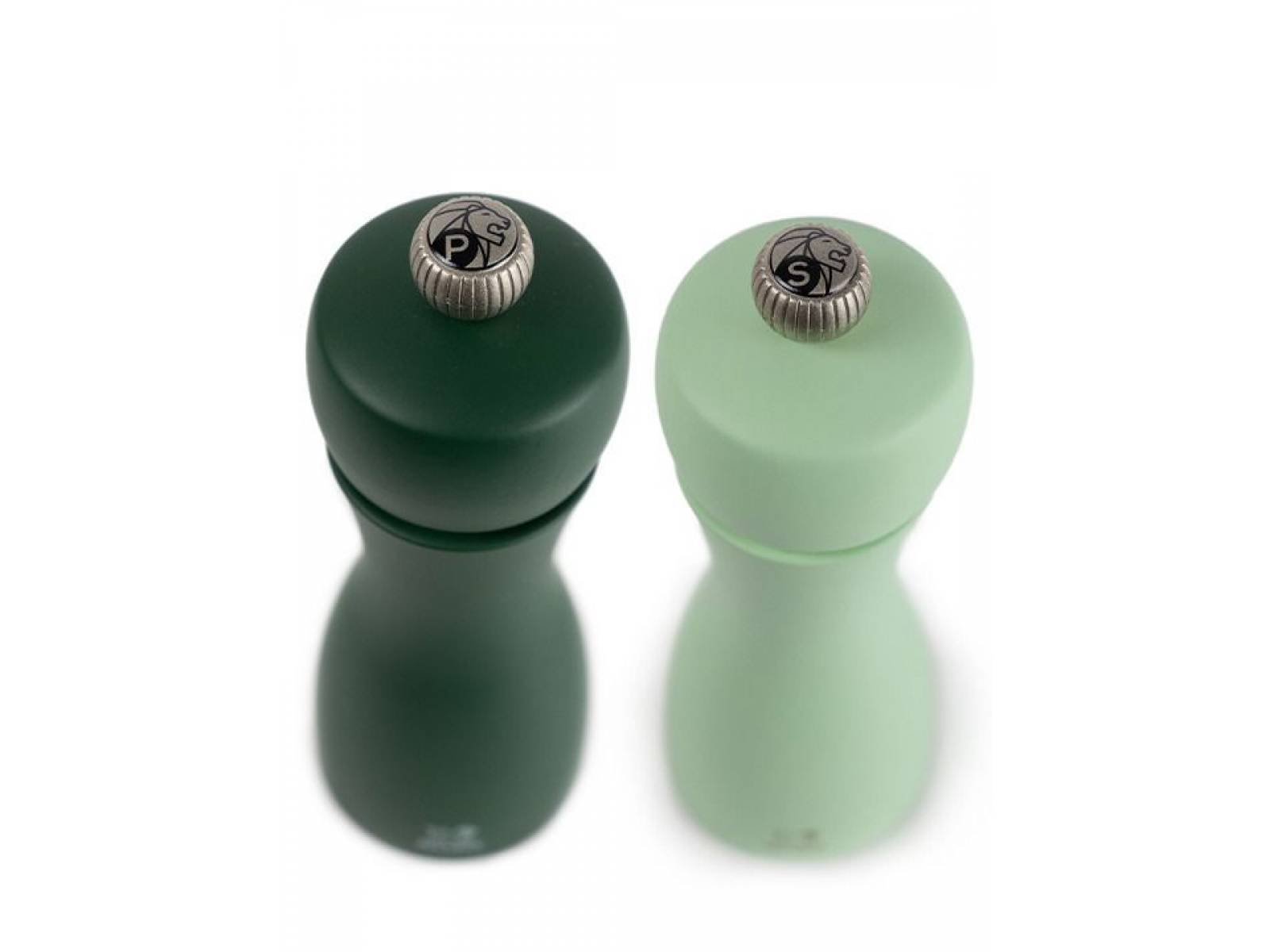 Tahiti Duo Manuele duo peper en zoutmolen uit hout, 15 cm Water / Groen Peugeot te koop bij