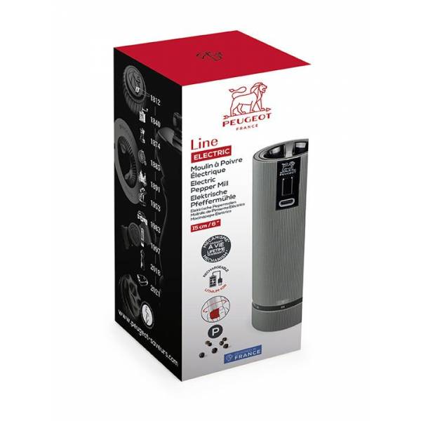 Line Elektrisch Herlaadbare elektrische pepermolen u'Select, lithiumionbatterij, carbone, 15 cm Peugeot
