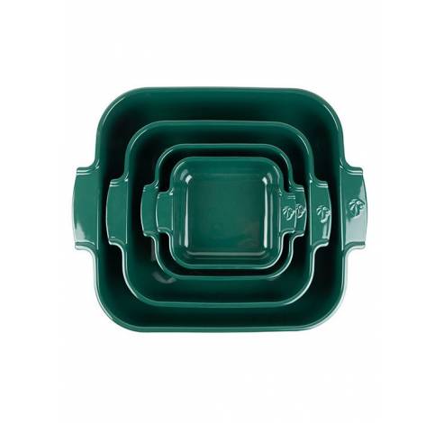 Appolia Plat four céramique carré vert forêt 21 cm - 8.25in  Peugeot