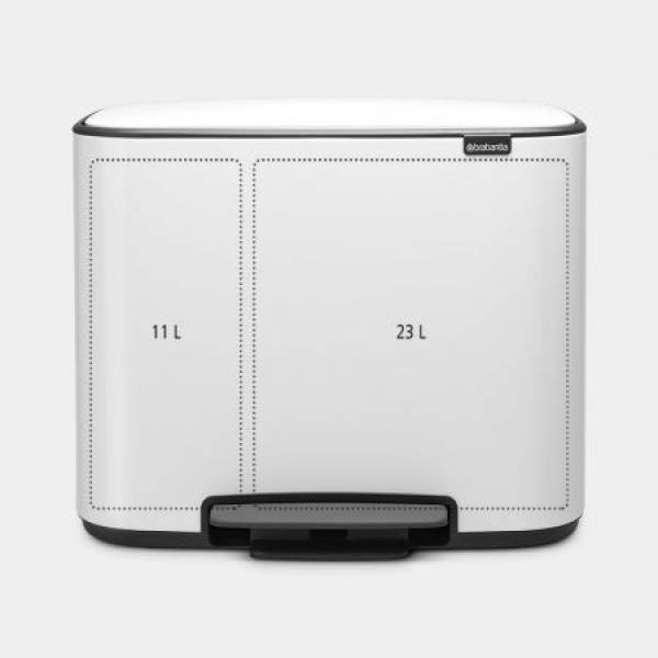 Brabantia Bo pedaalemmer 11 + 23 liter met 2 kunststof binnenemmers White
