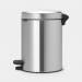 Brabantia newIcon pedaalemmer 5 liter met kunststof binnenemmer Matt Steel Brabantia newIcon pedaalemmer 5 liter met kunststof binnenemmer Matt Steel