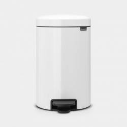 Brabantia newIcon poubelle à pédale 12 litres avec seau intérieur en métal White 