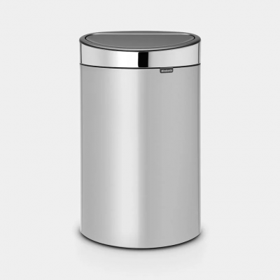 Touch Bin poubelle 40 litres avec seau intérieur synthétique Metallic Grey / Brilliant Steel 