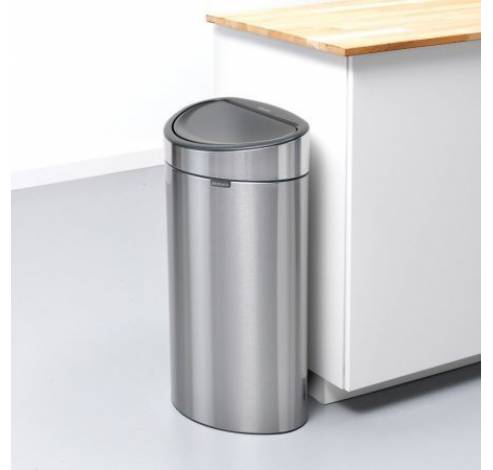 Touch Bin poubelle 40 litres avec seau intérieur synthétique Matt Steel Fingerprint Proof  Brabantia