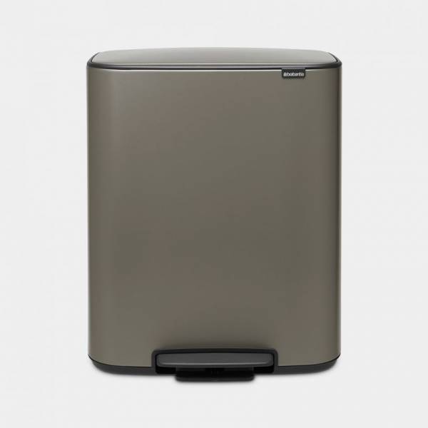 Brabantia Bo pedaalemmer 60 liter met kunststof binnenemmer Platinum