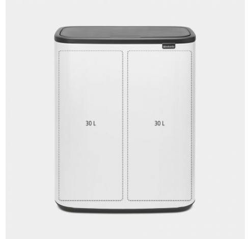 Bo Touch Bin poubelle 2 x 30 litres avec 2 seaux intérieurs synthétiques White  Brabantia