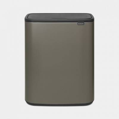 Bo Touch Bin afvalemmer 2 x 30 liter met 2 kunststof binnenemmers Platinum 