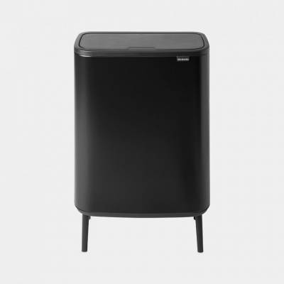 Bo Touch Bin Hi afvalemmer 2 x 30 liter met 2 kunststof binnenemmers Matt Black  Brabantia