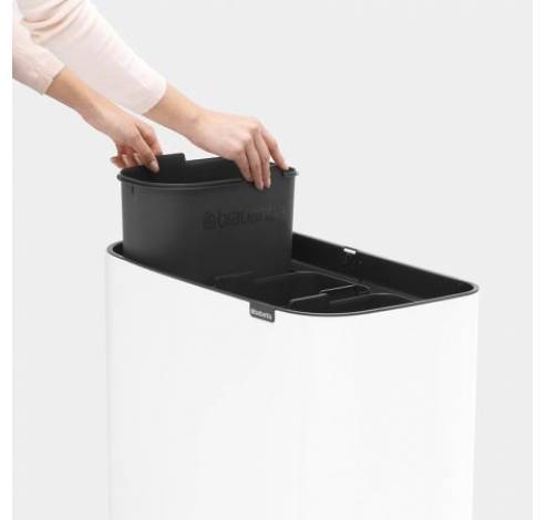 Bo Touch Bin afvalemmer 3 x 11 liter met 3 kunststof binnenemmers White  Brabantia