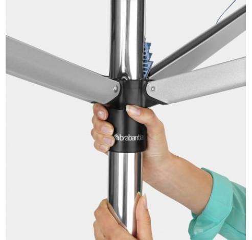 Topspinner séchoir parapluie avec ancre de terre en métal et housse de protection - Metallic Grey  Brabantia