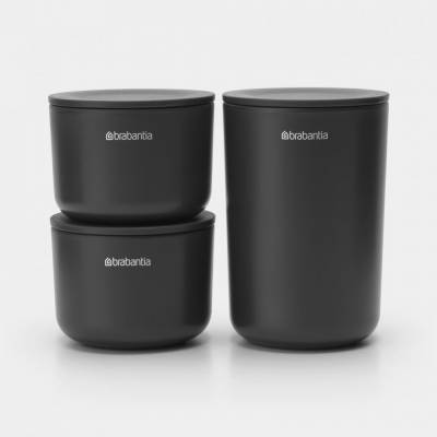 ReNew opbergpotjes, set van 3 Dark Grey  Brabantia