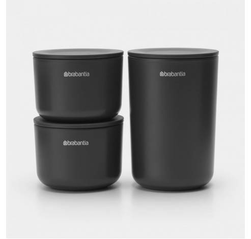 ReNew opbergpotjes, set van 3 Dark Grey  Brabantia