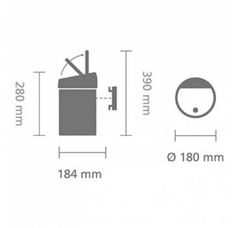 Touch Bin wandafvalemmer 3 liter met kunststof binnenemmer White / Brilliant Steel  Brabantia