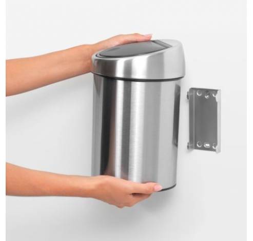 Touch Bin wandafvalemmer 3 liter met kunststof binnenemmer Platinum / Matt Steel  Brabantia