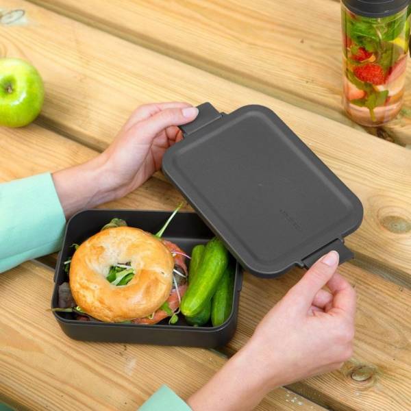 Make & Take lunchbox large kunststof Dark Grey 