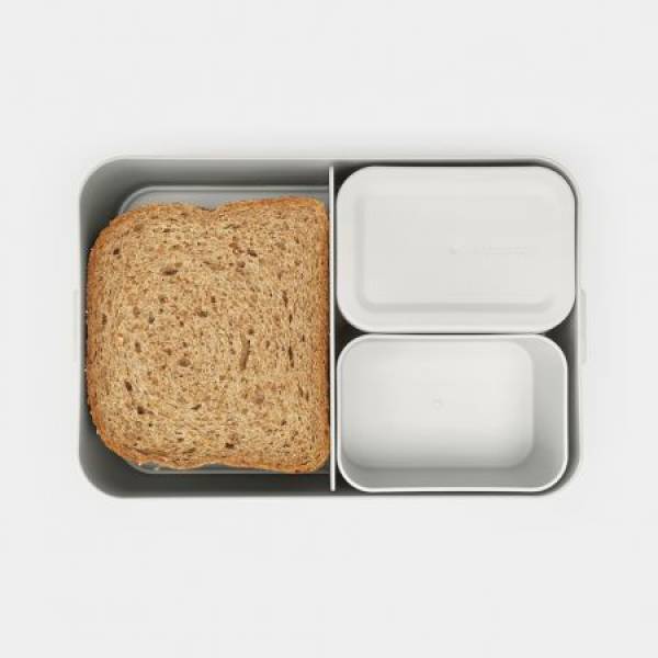 Make & Take Bento lunchbox large, kunststof Light Grey 