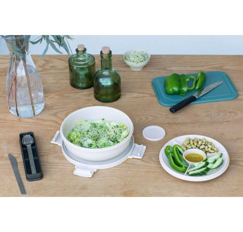 Make & Take salade lunchkom 1,3 liter kunststof Light Grey  Brabantia