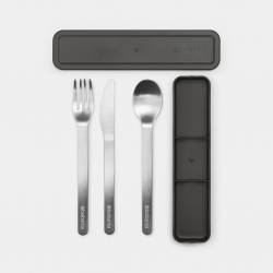 Brabantia Make & Take set de 3 couverts (couteau, fourchette et cuillère) Dark Grey 