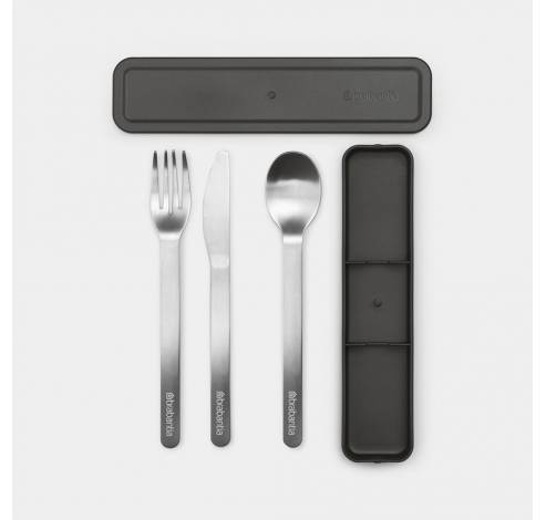 Make & Take set de 3 couverts (couteau, fourchette et cuillère) Dark Grey  Brabantia