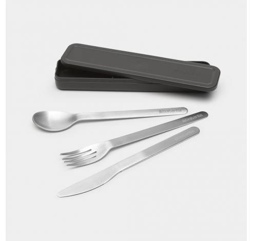 Make & Take set de 3 couverts (couteau, fourchette et cuillère) Dark Grey  Brabantia