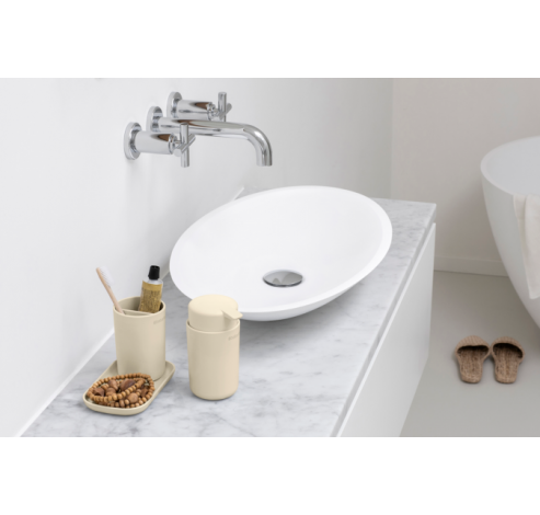 ReNew ensemble d'accessoires pour la salle de bains, set de 3 - distributeur de savon, porte brosse à dents et plateau Soft Beige  Brabantia